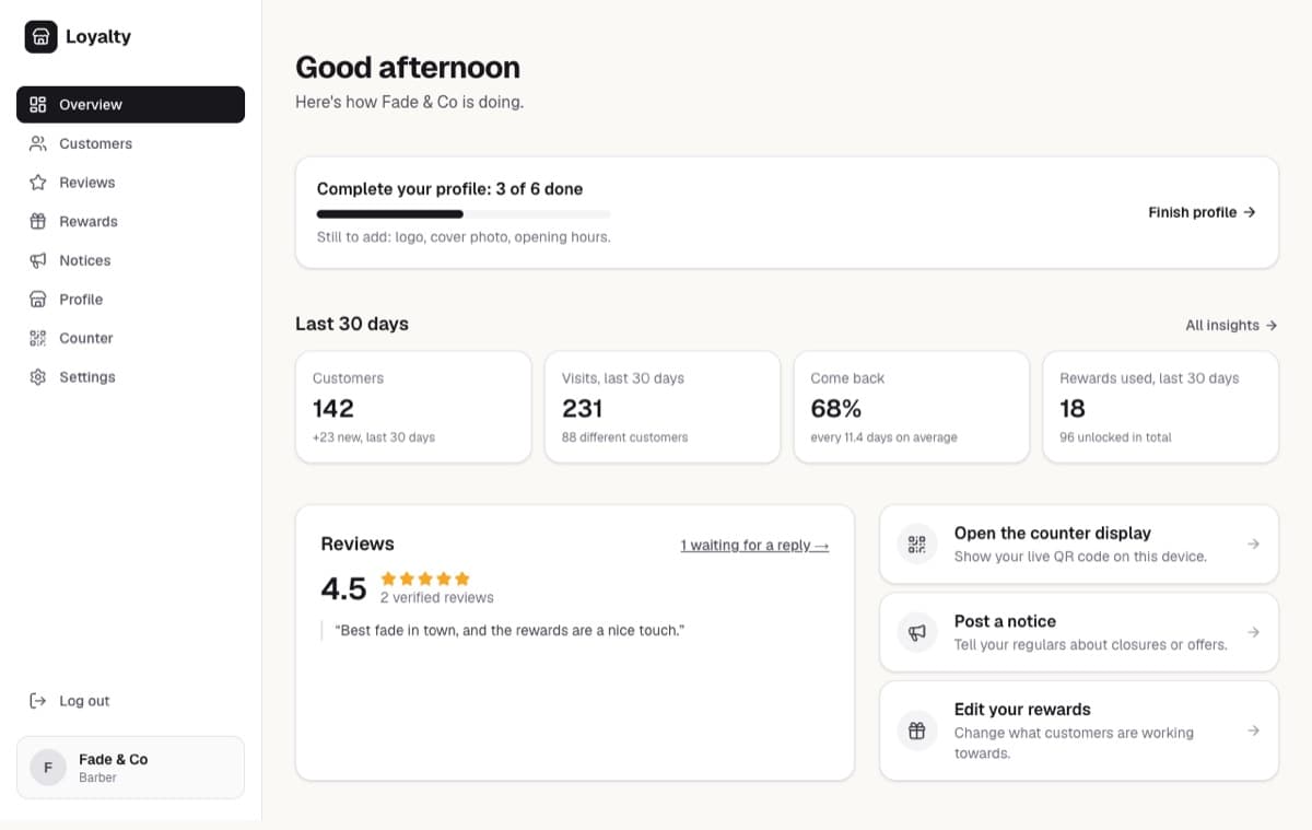 The first dashboard