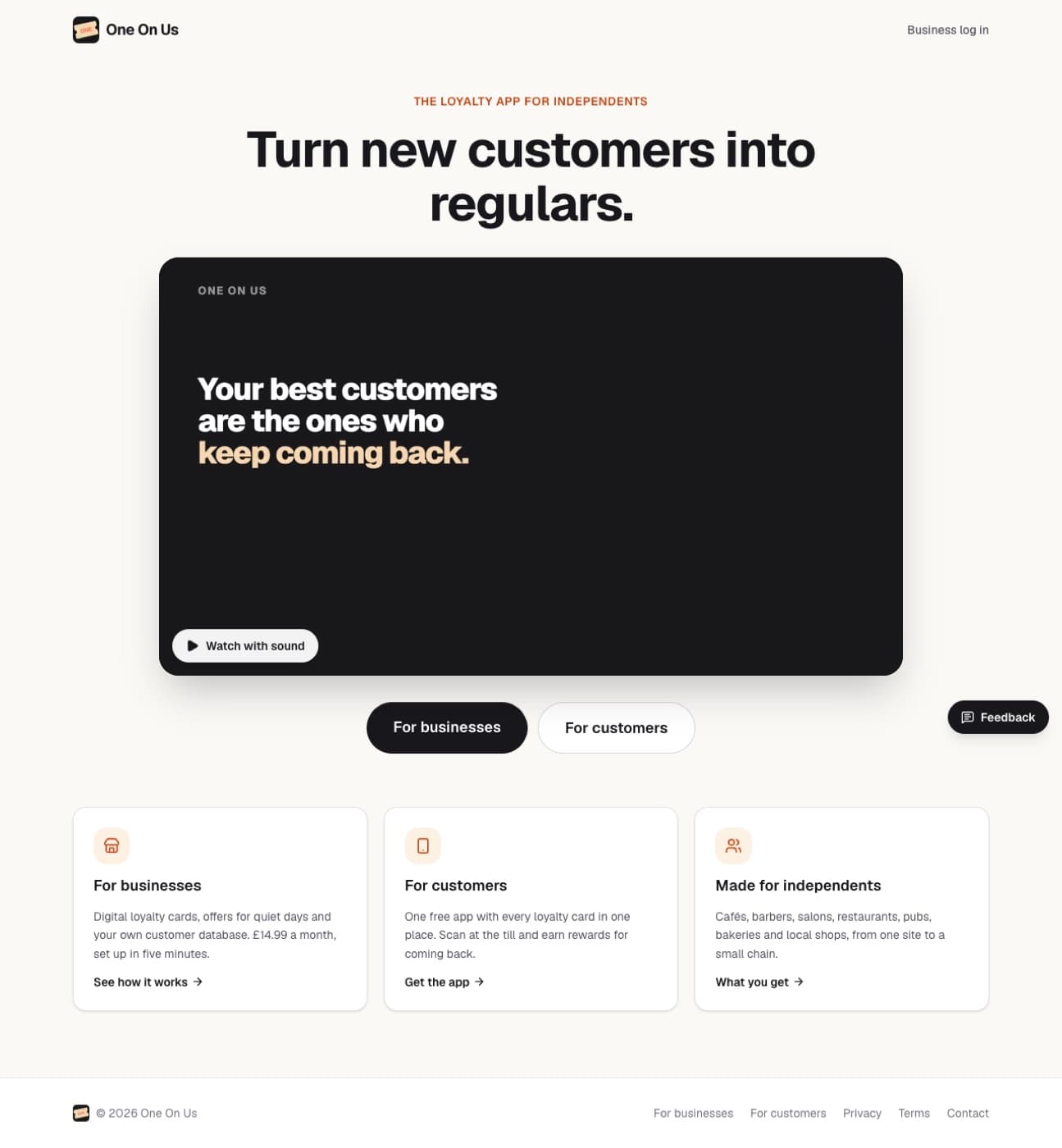 The new landing page with the explainer video